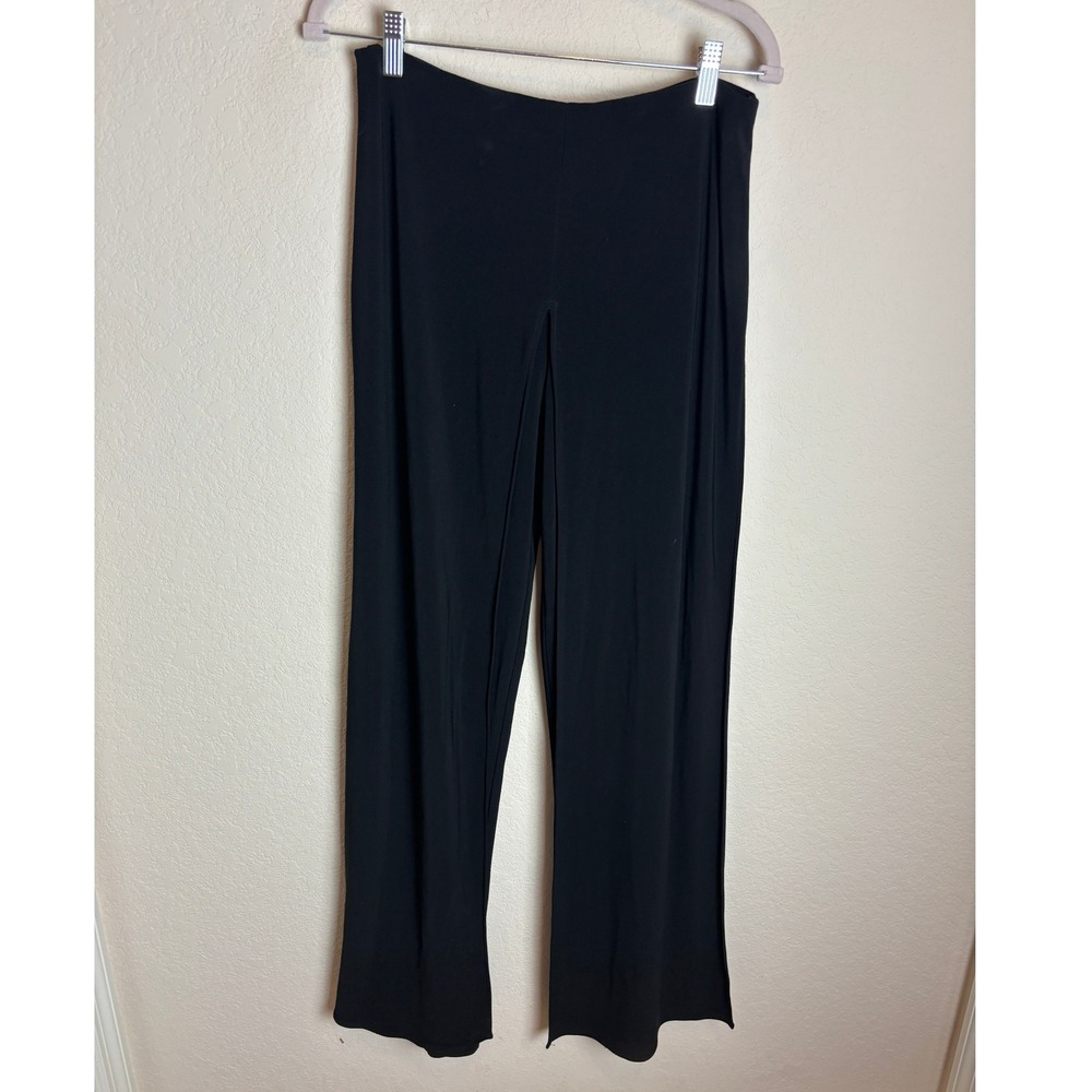 Joseph Ribkoff Black Slit Leg Pants Women's US 10 High Rise Elegant